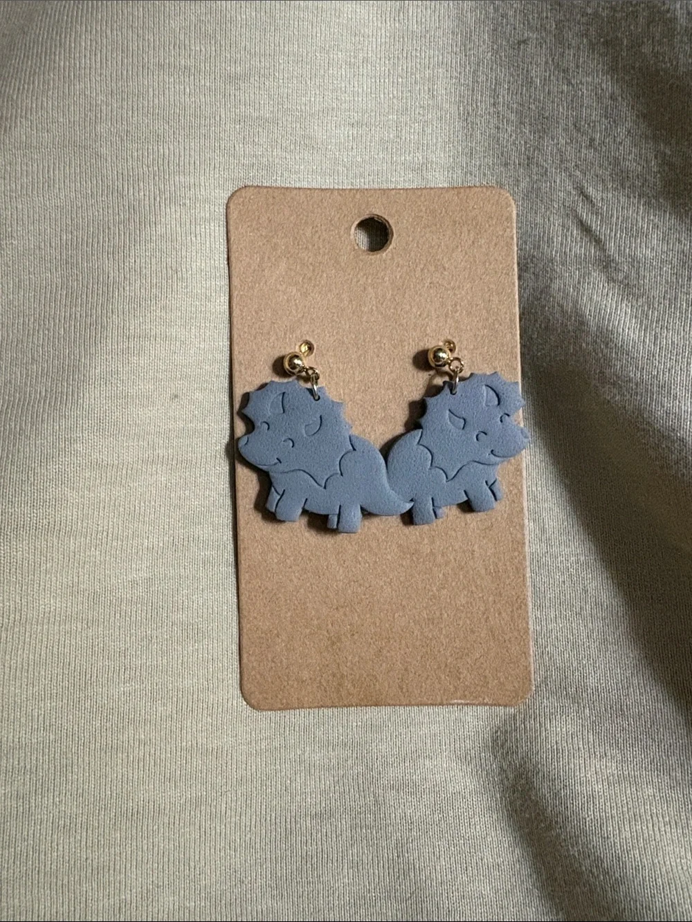 Blue Dino Drop Earrings - Unbranded